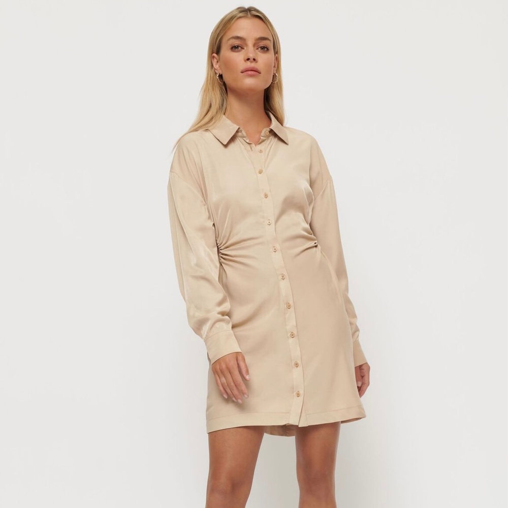 Dynamite Cutout Shirt Dress